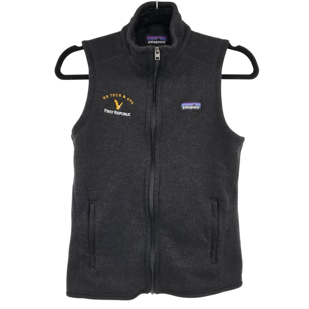 Patagonia Better Sweater Fleece Vest Gray Embroidered "First Republic" Women's S